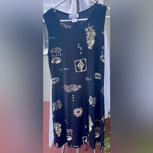 Black Dress Leaf Print